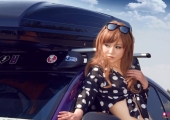 魅惑靓车美模的郊外邂逅